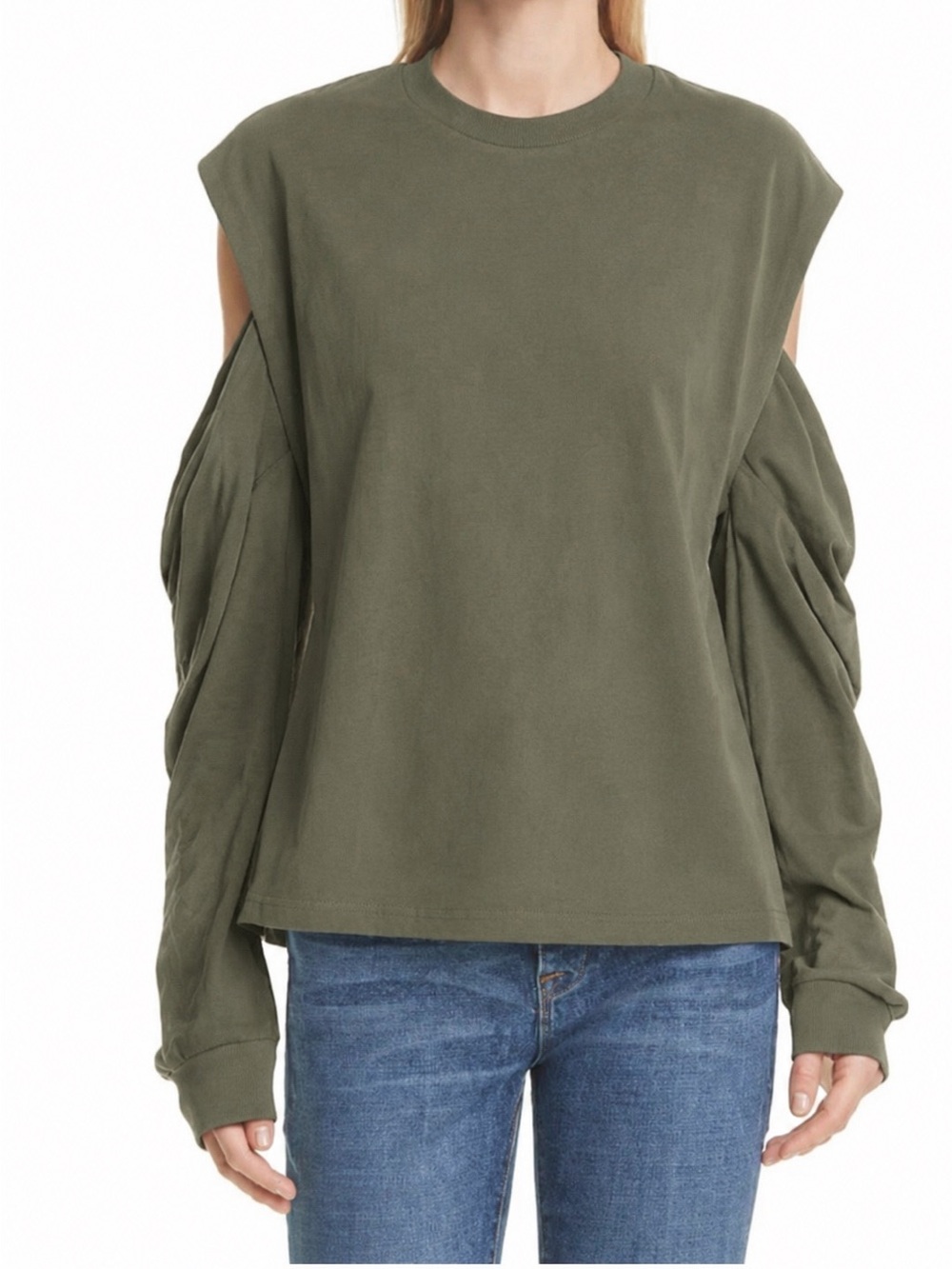 RtA (Road to Awe) Slouchy 100% Cotton Cold Shoulder Long Sleeve